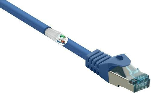 Renkforce RJ45 Patchkabel CAT 6a S/FTP Ethernet LAN Kabel Blau, Länge: 5,00 m - Bild 1