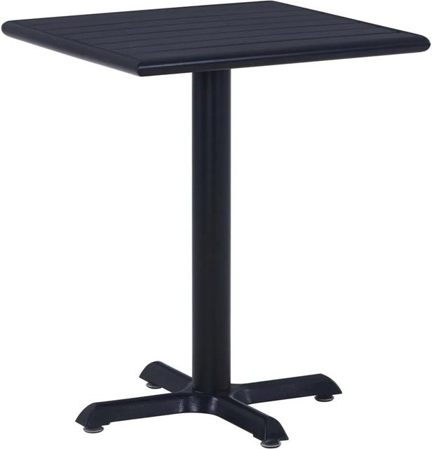 Furnicato Gartentisch Schwarz aus Metall und Kunststoff-Holz B/T/H: 60 x 60 x 75 cm - Bild 1