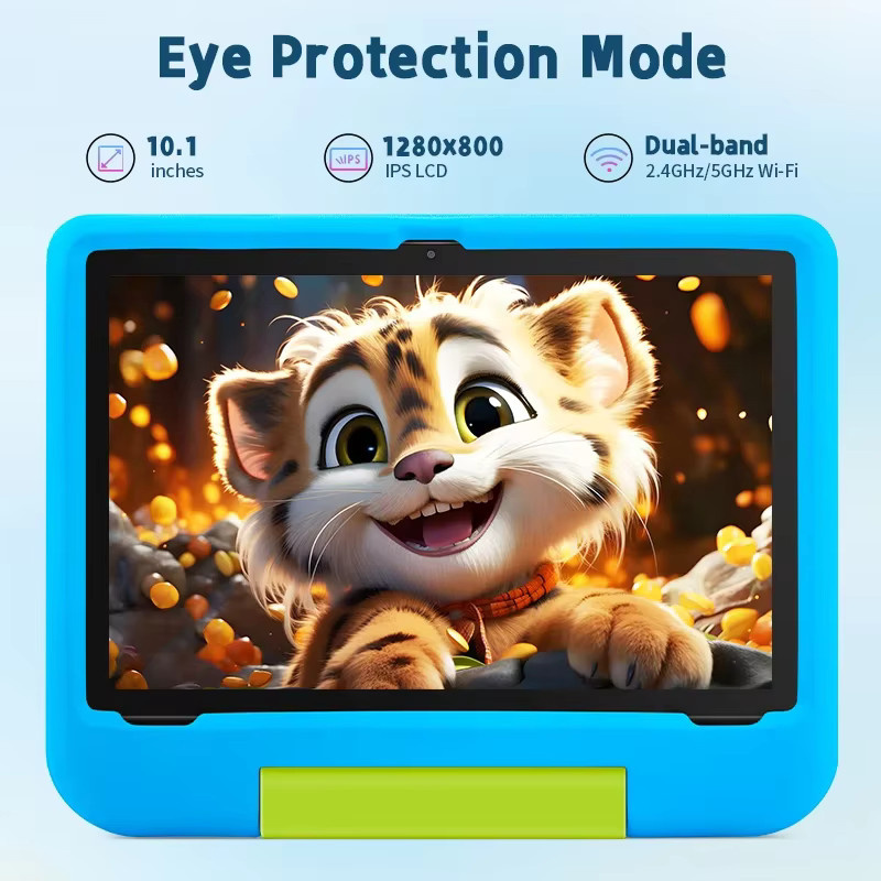 Paitanry Kinder-Tablet mit 10,1 Zoll Display, Android 15, 8 GB RAM, 64 GB Speicher, 5000-mAh-Akku und Augenschutz, Blau - Bild 3