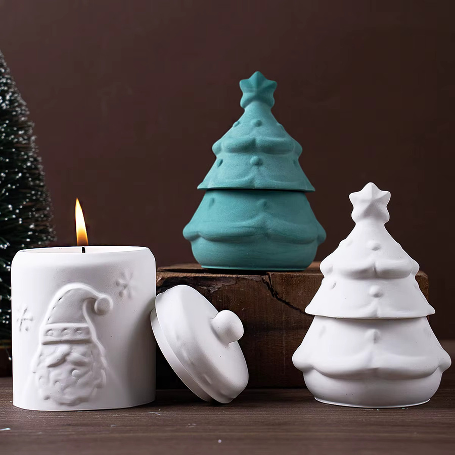 UDOCOOL Silikon Form Set für DIY Kerzen und Gips mit Weihnachtsmotiv Santa Claus und Tannenbaum zur Gestaltung von Weihnachtsdeko und Wohnkultur - Bild 3