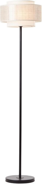 Brilliant Odar Standleuchte schwarz beige mit Textilschirm und Fußschalter, H x B: 152,5 x 36 cm, E27 - Bild 1