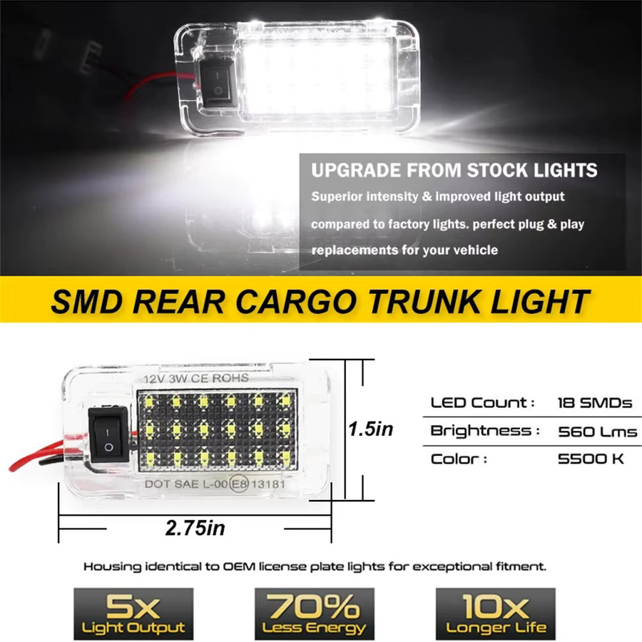 Gtinthebox LED Kofferraumbeleuchtung 12V für Toyota RAV4 Prius Sienna Alphard Yaris Prime Harrier Venza - Bild 3