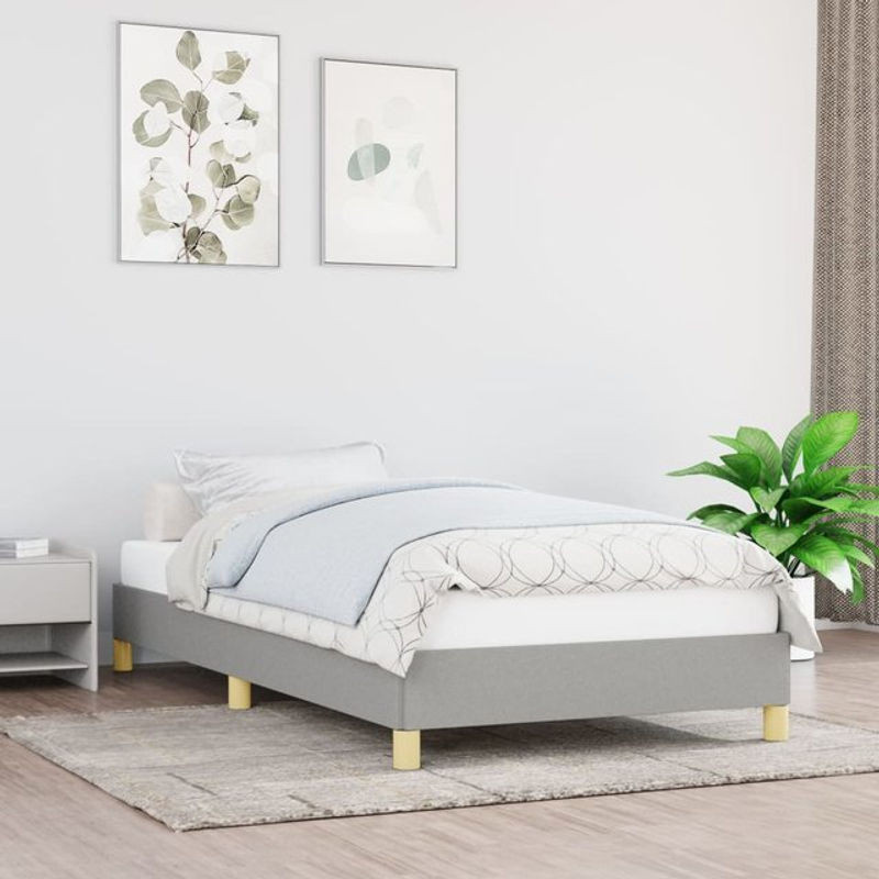 Vidaxl Polsterbett in Grau mit Stoffbezug, Modernes Bettgestell ohne Matratze, B/T: 80 x 200 cm - Bild 1