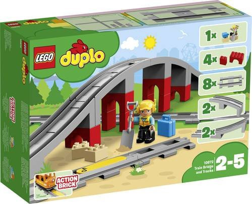 LEGO DUPLO Eisenbahnbrücke und Schienen Set 10872 Gelb - Bild 1