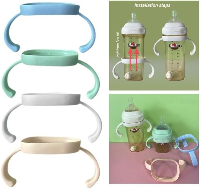 J15U Säuglings-Babyflaschen-Handgriffhalter in Blau für sicheren Halt beim Milchflaschenfüttern - Bild 1
