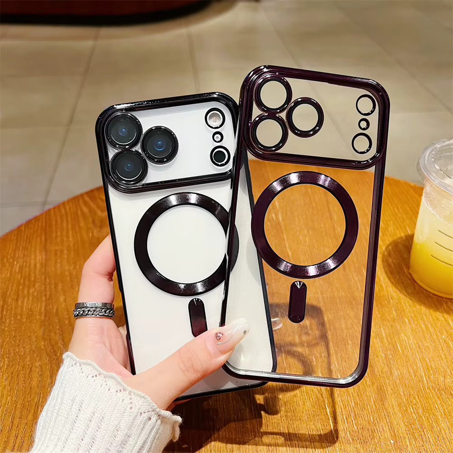Kedootd Magnetische Schutzhülle für iPhone 17 bis 11 Pro Max, Transparent mit Magsafe-Unterstützung und Objektivabdeckung, Blau - Bild 3