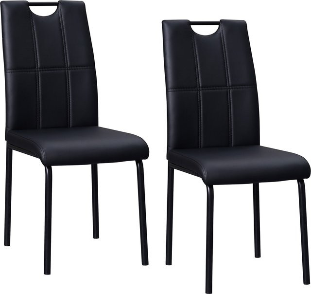 HTI-Living Stuhl Denton 2er-Set aus Kunstleder in Schwarz mit Metallgestell - Bild 1