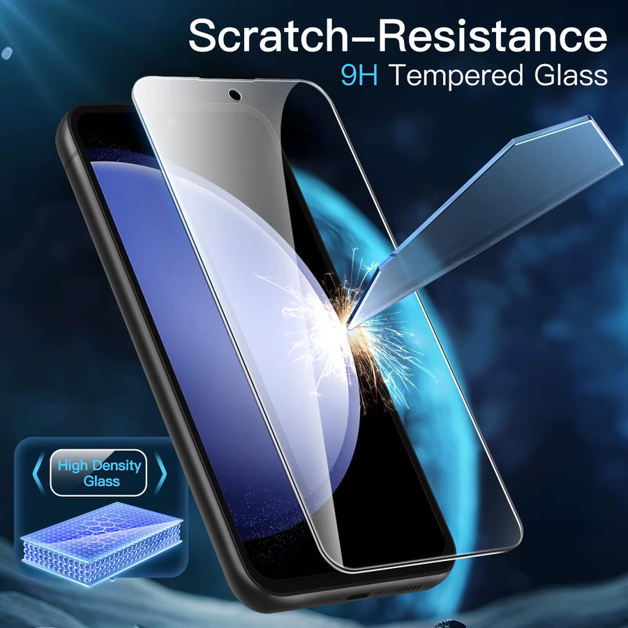 Samsung Galaxy S23 FE Displayschutzfolie aus gehärtetem Kristallglas HD 9H in Transparent - Bild 4