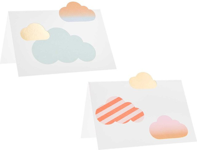 Rico Design Paper Poetry Tischkarten Wolken, Multicolor, 8 Stück, B: 9 cm, H: 12,6 cm - Bild 1