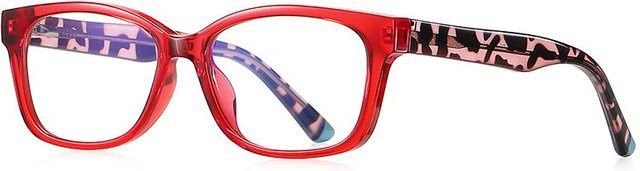CLLOIO Korrektionsbrille Kinder, quadratisch, Vollrand, rot - Bild 1
