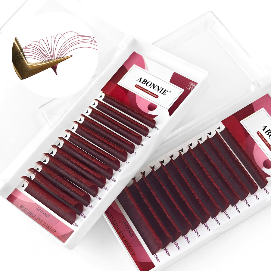 Abonnie Burgundy Lash Blooming Cashmere Wimpernverlängerungen, Braun - Bild 1