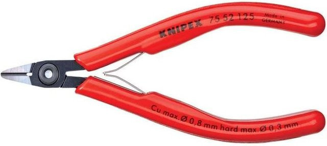 Knipex Seitenschneider für Elektronik und Feinmechanik mit Facette, Rot, 125 mm - Bild 1