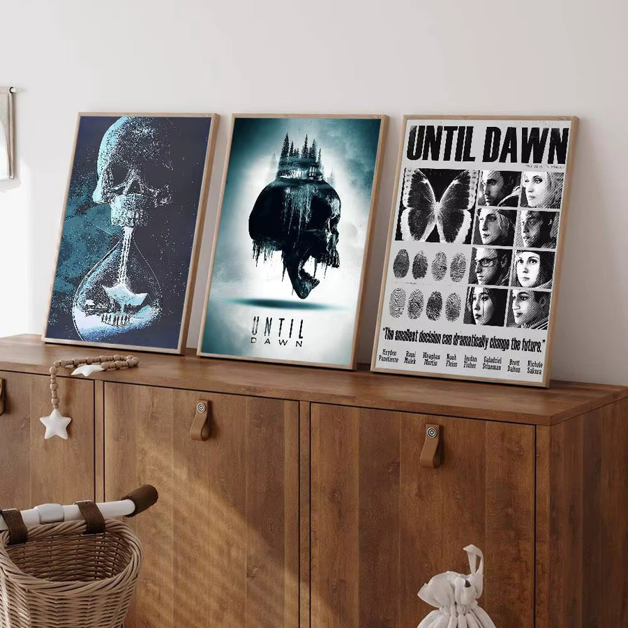 Until Dawn Klassisches Vintage-Poster in Weiß als grafisches Kunstwerk aus Papier - Bild 3