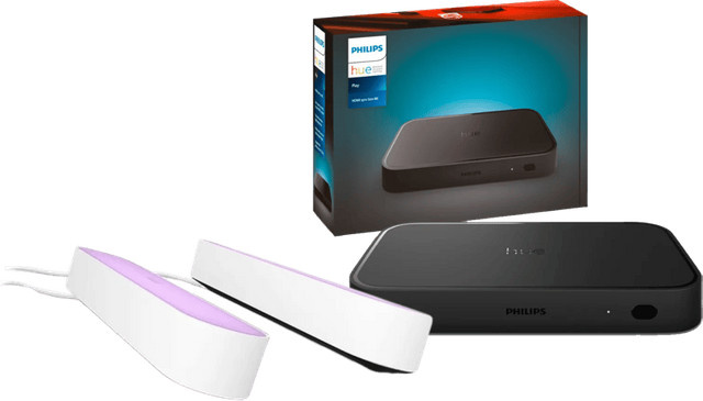 Philips Hue Play Lightbar White & Color Doppelpack mit HDMI Sync Box 8K in Silber und Weiß - Bild 1