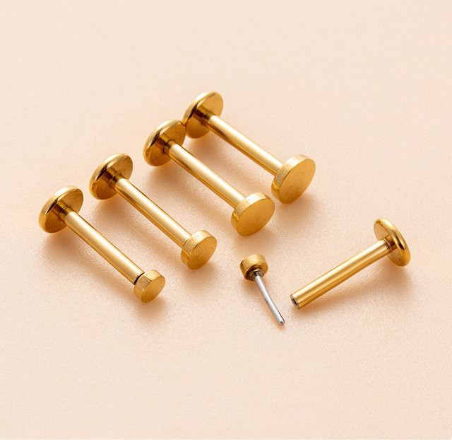 Ohrstecker mling, Edelstahl, Gold, Unisex - Bild 1
