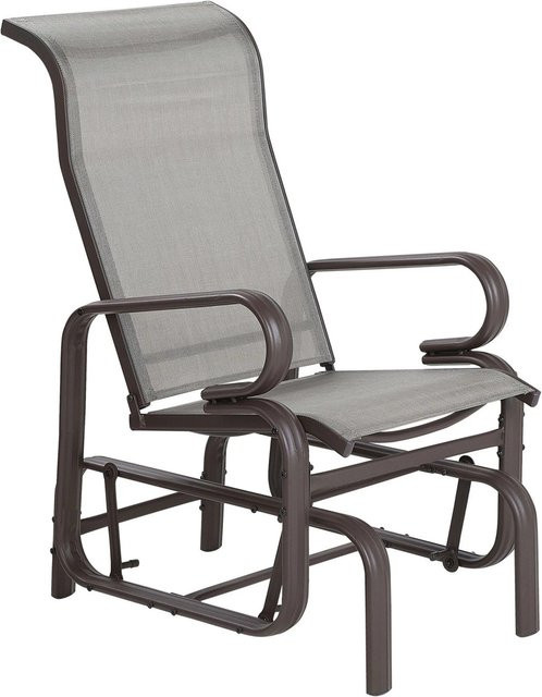 Beliani Schaukelstuhl im Retro-Design in Braun und Grau, B/T/H: 78 x 60 x 104 cm - Bild 1