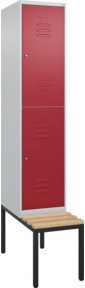 C+P Doppelstock-Spind Classic PLUS Sitzbank mit 1 Abteil und Buche-Hartholz Sitzfläche, B/T/H: 212,0 x 40,0 x 81,5 cm - Bild 1