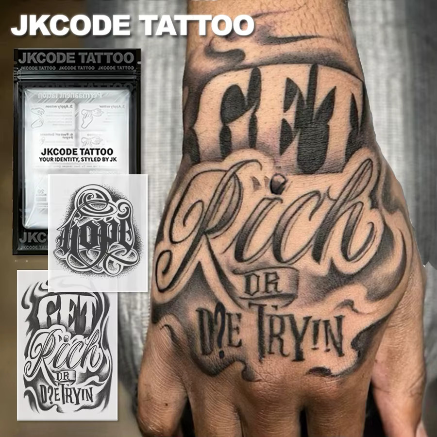 JKCODE TATTOO Semi-Permanentes Tattoo-Set, 2-teilig, Herren - Bild 2