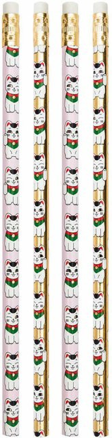 Rico Design Paper Poetry Bleistifte Jardin Japonais Winkekatze 4er-Set Mehrfarbig - Bild 1