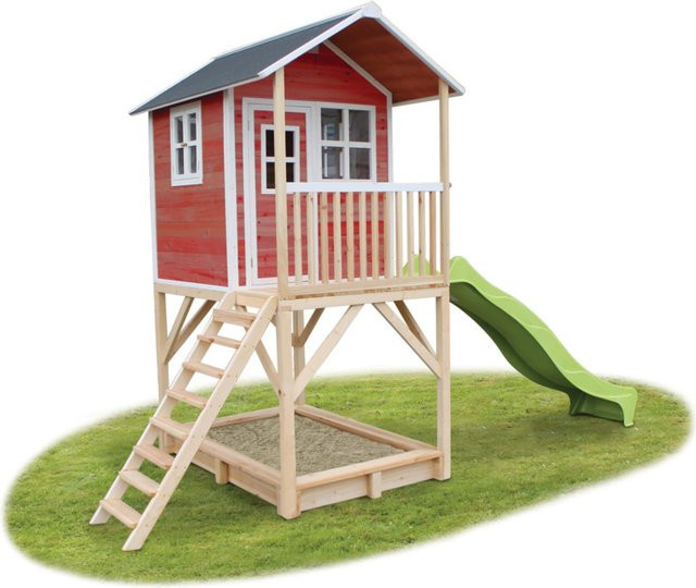 EXIT Toys Loft 700 Holzspielhaus in Rot, B/H/T: 190 x 269 x 391 cm - Bild 1