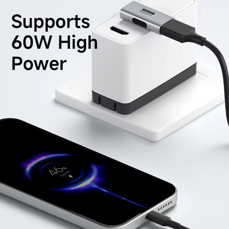 Hagibis USB 3.2 Adapter in Silber: 90-Grad-rechtwinkliger USB-A-Stecker auf Buchse als OTG-Adapter und Kabelverlängerung für Laptop, PC und Ladegeräte - Bild 4