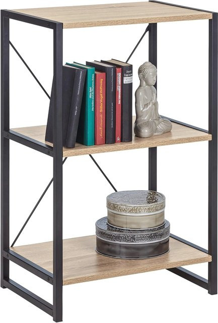 Mömax Regal in Schwarz und Sonoma Eiche, modernes Standregal für dein Wohnzimmer - Bild 1
