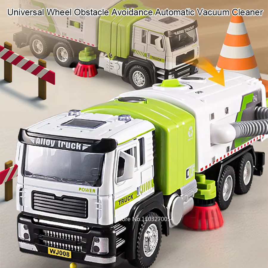 MAKEDA Diecast Modell Kehrmaschine 1:50 Elektrischer Hygiene-Lkw in Grün mit Licht und Sound - Bild 3
