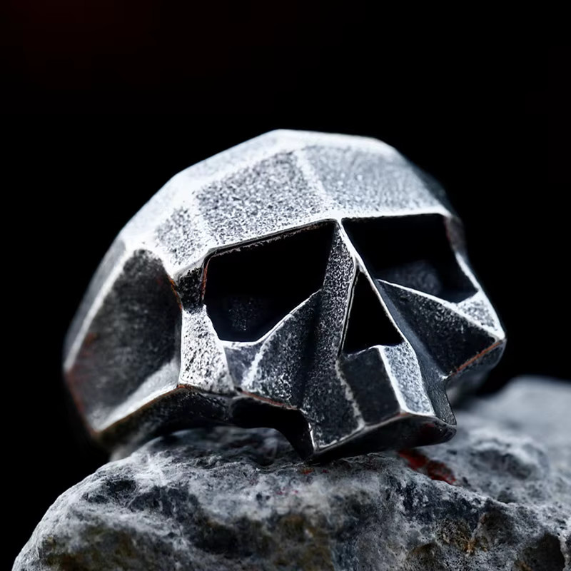 Beier Ring, Edelstahl, Punk, Schädel, Herren, Silber - Bild 2