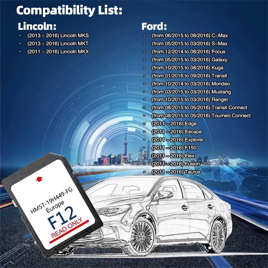 KINGJIAO SD-Navigationskarte für Ford F12 Sync 2 Navigation UK und Europa Update HM5T-19H449-FG in Schwarz - Bild 2