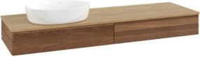 V&B Waschtischunterschrank Antao mit Frontstruktur in Warm Walnut, Breite: 160 cm, Tiefe: 50 cm - Bild 1