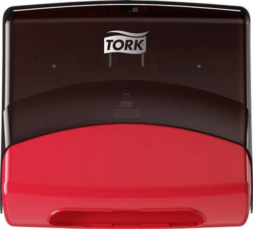 Tork Performance Handtuchspender W4 aus Kunststoff in Rot mit selbstklebender Montage - Bild 1