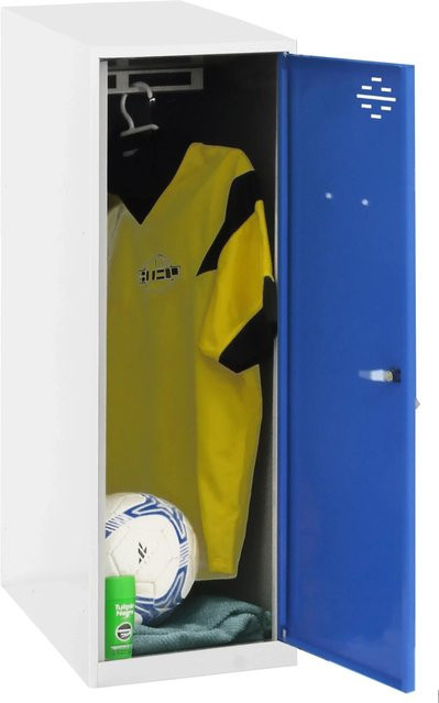 PROREGAL Schließfachwürfel AMEGO Spind Garderobe mit Schließfach, Blau-Weiß, H x B x T: 91,5 x 30 x 50 cm - Bild 1