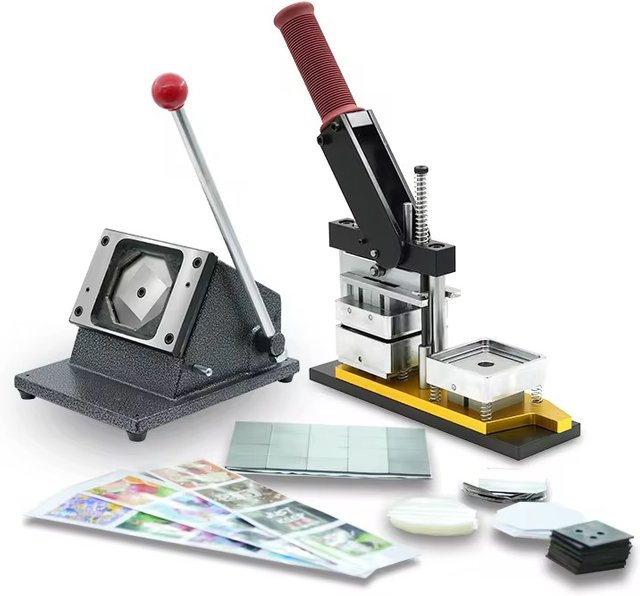 Individuelles Foto-Kit für Kühlschrankmagneten mit Button-Maker-Maschine, Schneidegerät und 100 Magneten, 2x2 Zoll, aus Metall - Bild 1