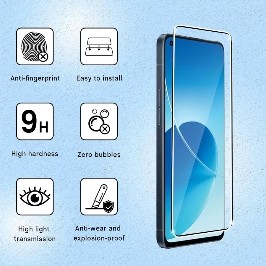 Set aus gehärtetem Glas Displayschutzfolie für OPPO Reno 6 5G, transparent - Bild 2