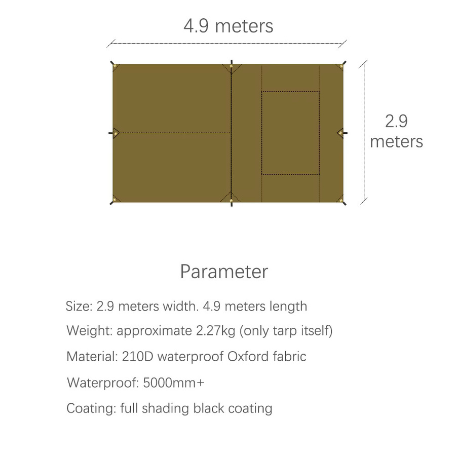 HIDE WALKER Auto-Seitenmarkisen-Zelt mit schwarzer Beschichtung, wasserdichtes Camping-Baldachin für Outdoor, B/T: 500 x 290 cm - Bild 5