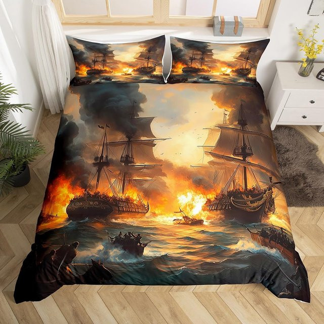 Creative Homewares Piraten Totenkopf Bettwäsche-Set für Kinder und Teenager, 3-teilig, B/H: 135 x 200 cm - Bild 1
