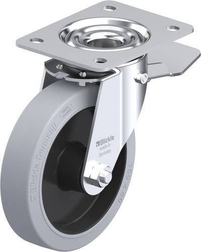 Blickle Lenkrolle LE-POEV 161XR-ST-SG mit Feststeller, Rad-Durchmesser: 160 mm, Tragfähigkeit: 300 kg - Bild 1