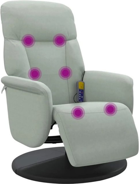 vidaXL Massagesessel mit Fußteil in Hellgrau aus Samt - Bild 1