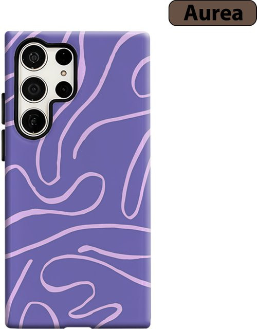 Stoßfeste Doppelschicht Handyhülle mit lila abstraktem Design für Samsung Galaxy S25 Ultra, S24 und S23 Ultra Plus - Bild 1