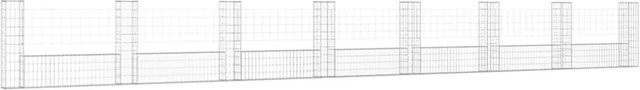 vidaXL Gabionenkorb U-Form aus Eisen in Silber mit 8 Säulen B/T/H: 860 x 20 x 100 cm - Bild 1