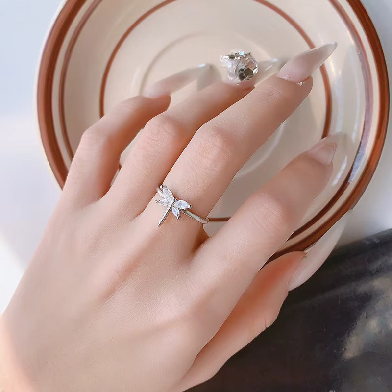 Ring Libelle, 925 Silber, Diamant, Zirkonia - Bild 2