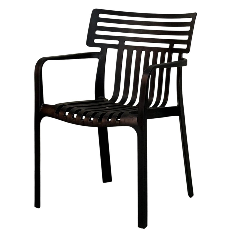 Floordirekt Gartenstuhl Terrano in Schwarz, wetterfest, UV-beständig und stapelbar - Bild 2