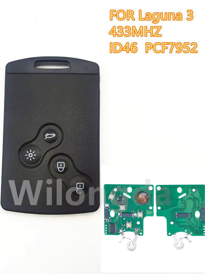 Wilongda 5er Set Remote Key Card 433MHz ID46-PCF7952 Keyless Entry für Renault Megane 3 Laguna 3 Scenic in Schwarz - Bild 5