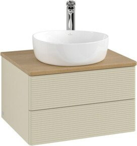 V&B Waschtischunterschrank Antao mit Frontstruktur in Grau und Eiche, B/T/H: 60 x 36 x 50 cm - Bild 1