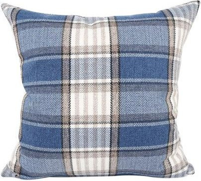 Blissz Kissenbezug mit Retro Karomuster in Blau, B/H: 50 x 50 cm - Bild 1