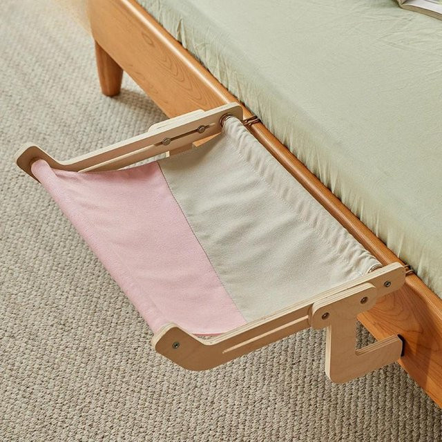 Yiran Furniture Katzenhängematte aus Holz in Pink mit verstellbaren Beinen zur Befestigung am Fenster - Bild 1