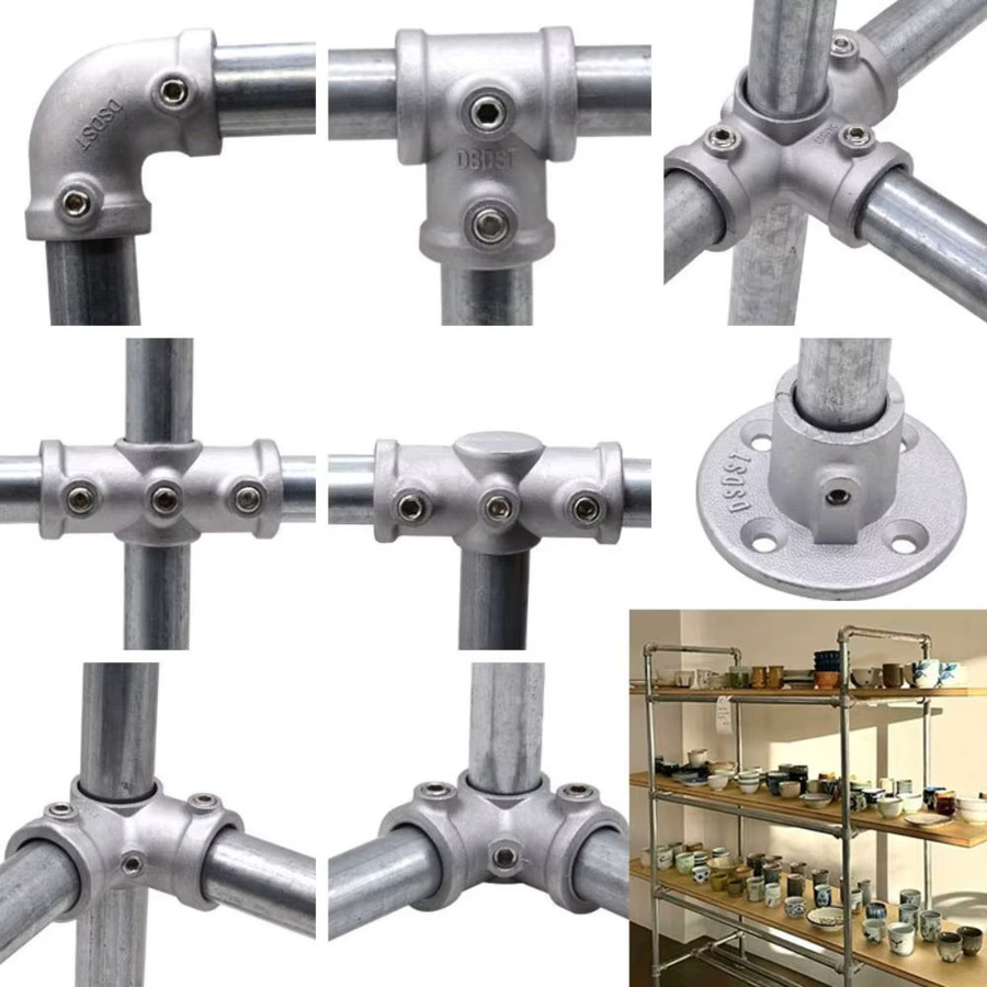 Rohrverschraubungsstecker und Rundrohrverbinder aus Aluminiumlegierung und Stahl in Silber, DN15 DN20 DN25 - Bild 4