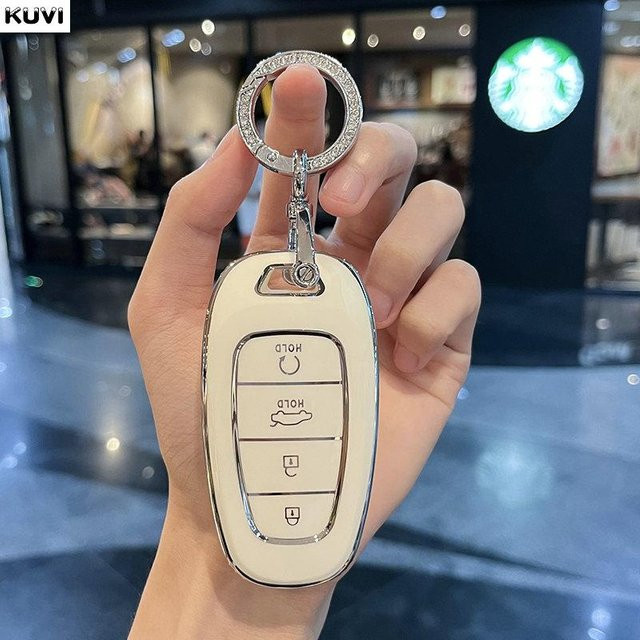 Schutzhülle aus TPU für Hyundai Auto Fernbedienung Schlüssel mit 4 Tasten in Braun - Bild 1