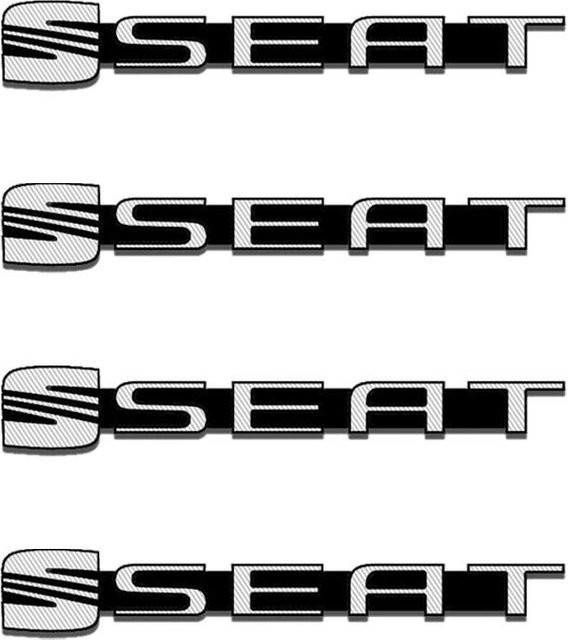 4 Stück 3D Aluminium Auto Lautsprecher Dekorations-Badges in Silber für SEAT Leon FR Alhambra Ibiza Toledo Cordoba - Bild 1