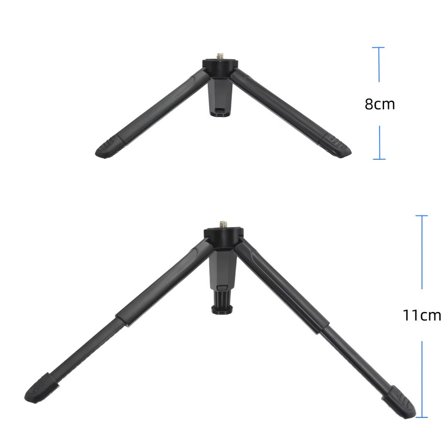 AKwing Ausziehbarer Mini-Stativgriff mit 1/4-Zoll-Schraubständer in Schwarz für Action-Kameras und Handyhalterungen - Bild 2